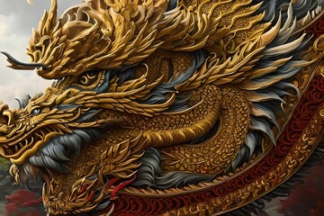 Fototapeta premium An expensive painting chinese dragon illustration