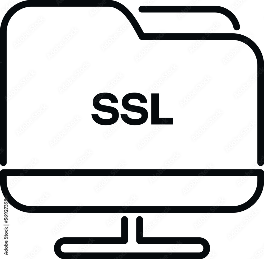 Poster folder ssl certificate icon outline vector. security data. web safe