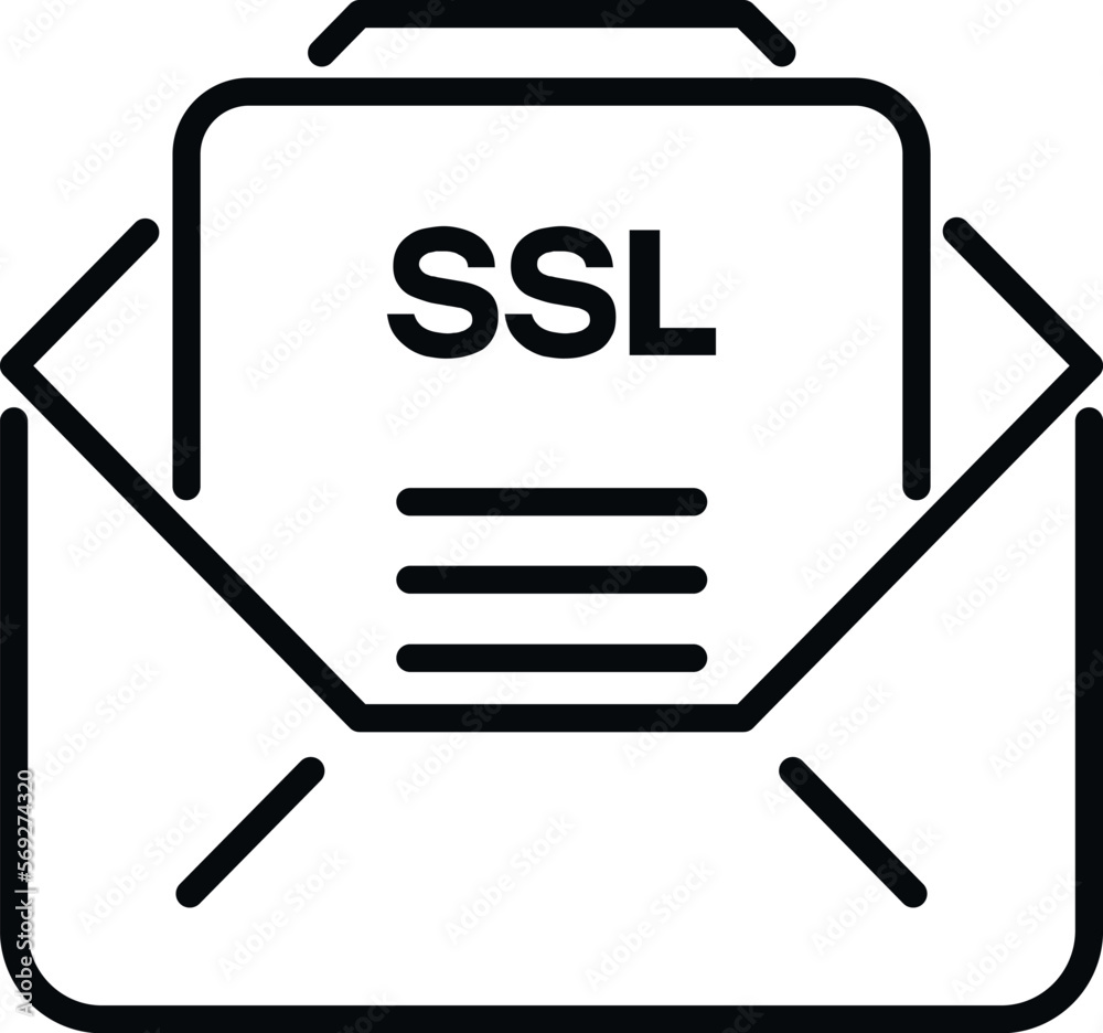Poster mail ssl certificate icon outline vector. web data. safety network
