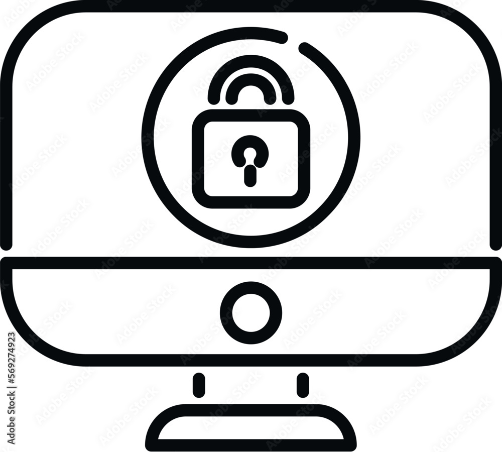 Poster computer ssl certificate icon outline vector. safe data. network secure