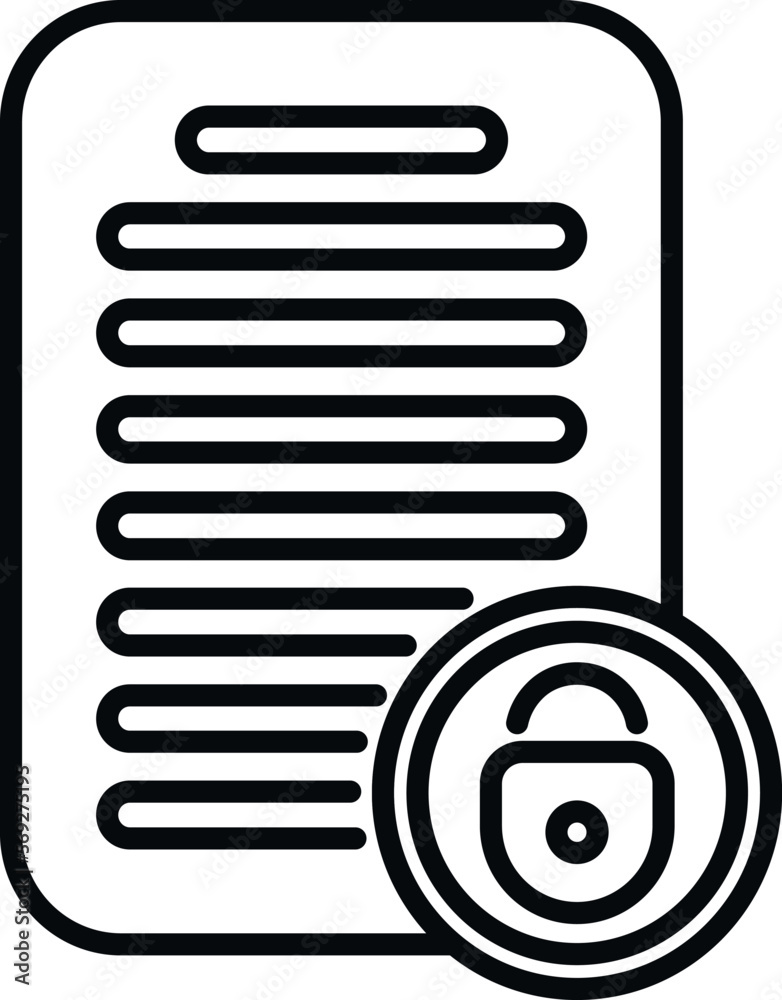 Poster document ssl certificate icon outline vector. web secure. safety network
