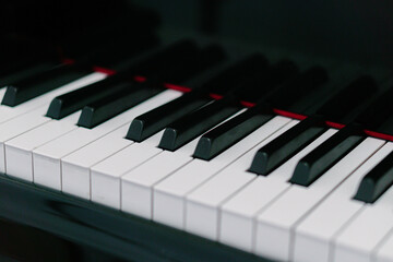 piano keys close up