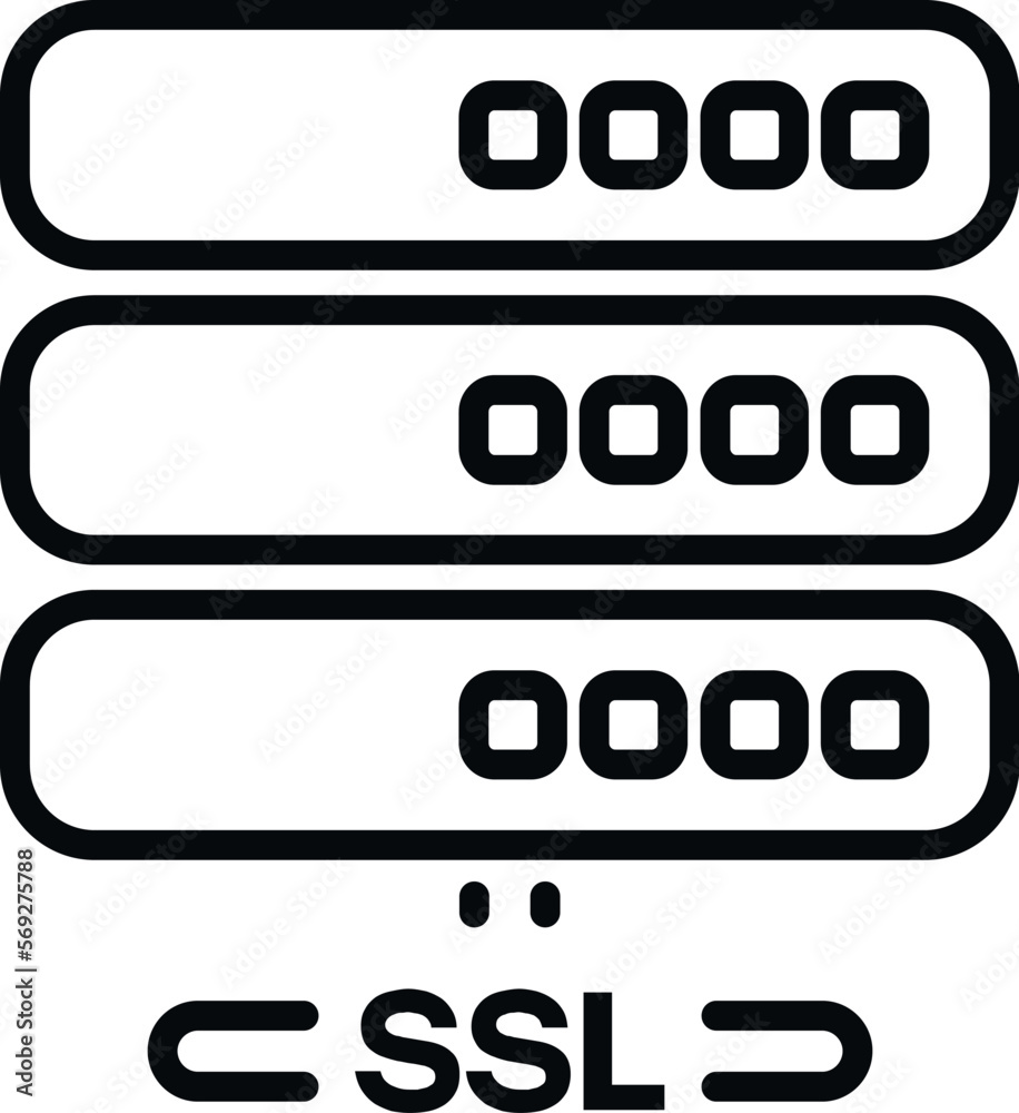 Poster ssl certificate server icon outline vector. network security. safety data