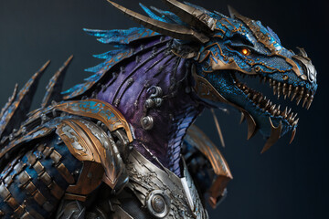 Robo Dragon - Mythology creature - fantasy illustration - wyvern - Generative AI