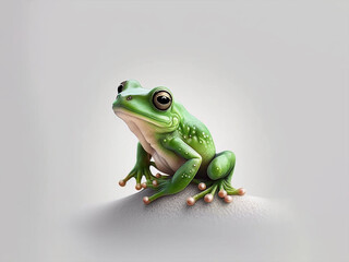 Obraz premium AI generated: green frog illustration in 3d