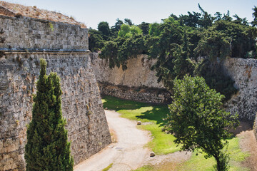 Fototapeta premium medieval citadel of Rhodes in Greece built by Hospitalliers