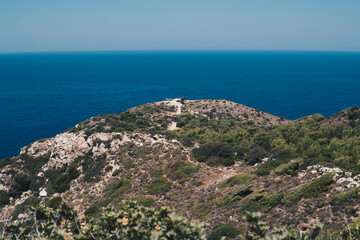 Fototapeta na wymiar Shore of Mediterranean Sea at Rhodes