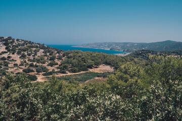Fototapeta na wymiar Mediterranean landscape of island of Rhodes