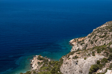 Fototapeta na wymiar Shore of Mediterranean Sea at Rhodes
