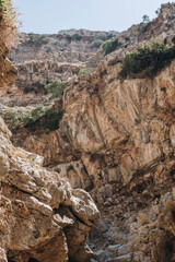 Steep hill as seen from the bottom of canyon