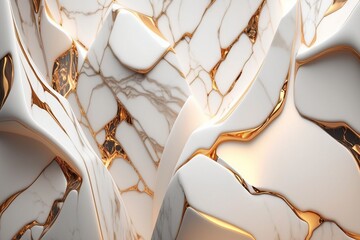  a close up of a white and gold wall with a pattern of gold and white marble on the surface of the wall and the floor.  generative ai