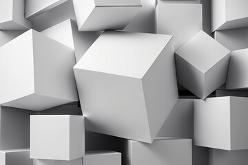  a bunch of white cubes are stacked together in a pile, all of them are slightly smaller than they appear in the picture,.  generative ai