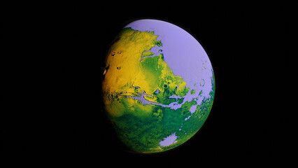 terraformed mars render (using real heightmap)