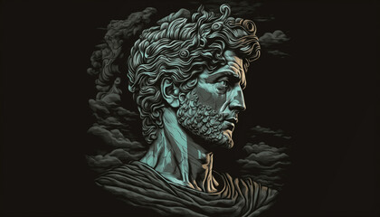 Illustration of a Stoic person  - obrazy, fototapety, plakaty