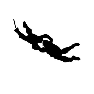 recommend clip art: silhouettes of skydiving in the air