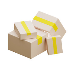 3d render of some packaging boxes