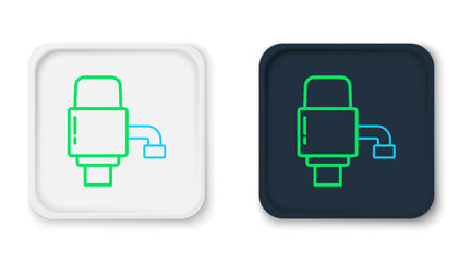 Line Mechanical pump for bottled water icon isolated on white background. Colorful outline concept. Vector