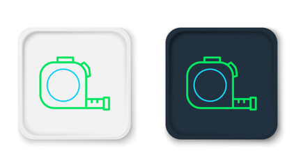 Line Roulette construction icon isolated on white background. Tape measure symbol. Colorful outline concept. Vector