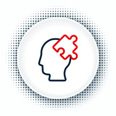 Line Solution to the problem in psychology icon isolated on white background. Puzzle. Therapy for mental health. Colorful outline concept. Vector