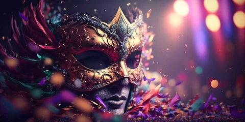 Gardinen Carnival mask, banner, background, wallpaper, generative ai  © GHart