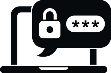 Laptop policy icon simple vector. Mobile account. Screen log