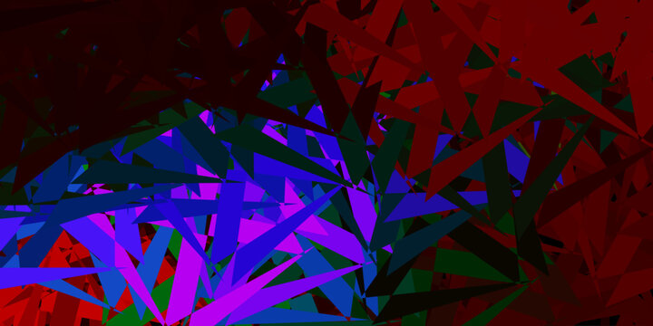 Dark multicolor vector pattern with polygonal shapes. © Guskova
