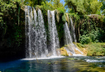 Fototapeta na wymiar Waterfall in the park. Upper Duden Falls.