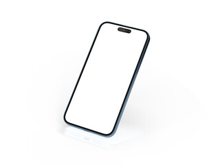 3d smartphone with blank screen isolated