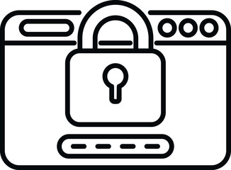 Obraz premium Secured web icon outline vector. Cyber forgot. App screen