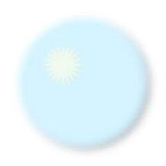 illustrazione con sole splendente cielo circolare e sfondo trasparente