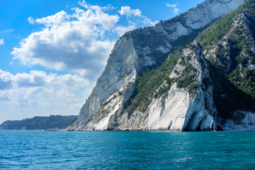 Fototapeta na wymiar Riviera del Conero, famous wild cliffs, province of Ancona, Marche Italy