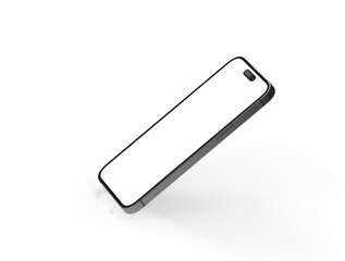 3d smartphone with blank screen isolated