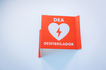 defibrillator sign