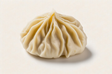 Xiao long bao Chinese dumpling in white background with generative ai technology