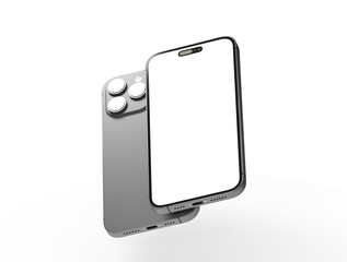 Modern glass smartphone hanging over the table