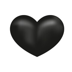 Black volume metal matt heart.