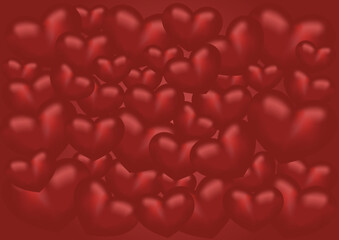 Red volume metal hearts background wallpaper