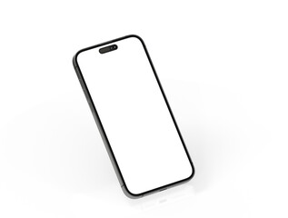 Modern glass smartphone hanging over the table