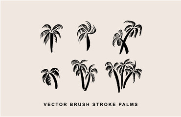 BRUSH STROKE PALMS RETRO VECTOR LOGO 