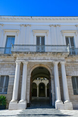 The facade of a noble building located in Lucera, an ancient Apulian town in the province of Foggia, Italy..