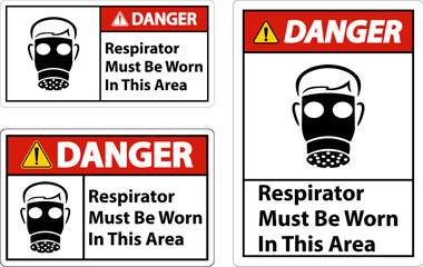 Danger Respirators Must Be Worn In This Area Signs