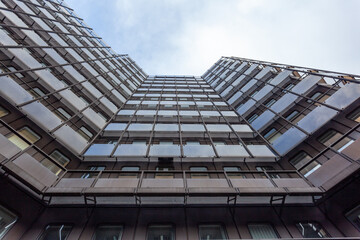 Modern building view from below in the city of Dortmund