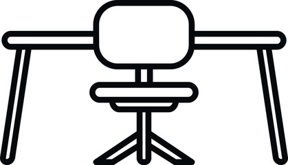 Chair position icon outline vector. Office sit. Correct work