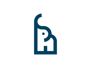 elephant illustration vector logo, simple