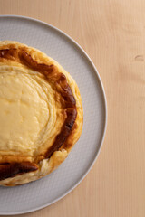 Tarta de queso, pastel, concepto gastronomía 