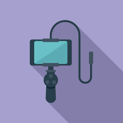 Endoscopy monitor icon flat vector. Medical endoscope. Stomach health