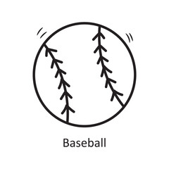 Baseball vector outline Icon Design illustration. Olympic Symbol on White background EPS 10 File