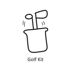 Golf Kit vector outline Icon Design illustration. Olympic Symbol on White background EPS 10 File