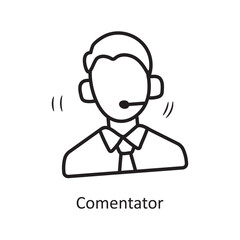 Comentator vector outline Icon Design illustration. Olympic Symbol on White background EPS 10 File