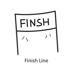 Finish Line vector outline Icon Design illustration. Olympic Symbol on White background EPS 10 File